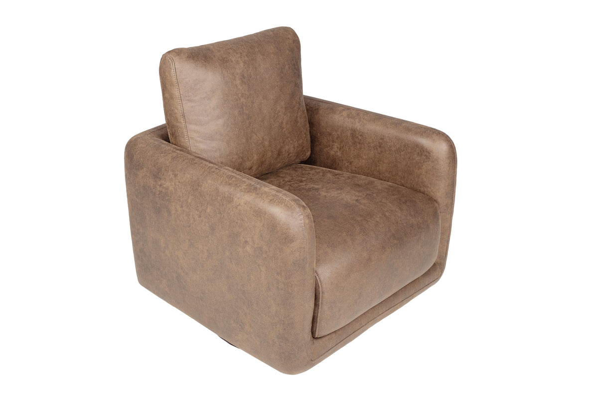 Swivel Chair - Auburn Leather-Like Fabric