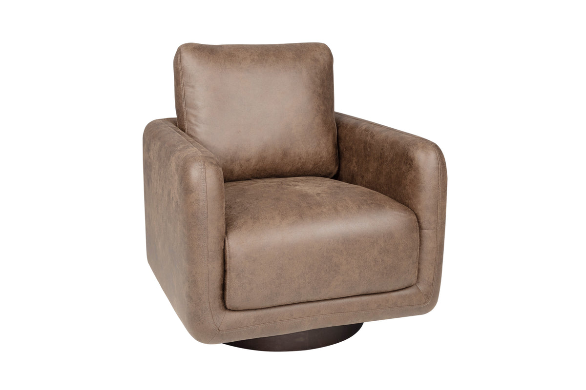 Swivel Chair - Auburn Leather-Like Fabric