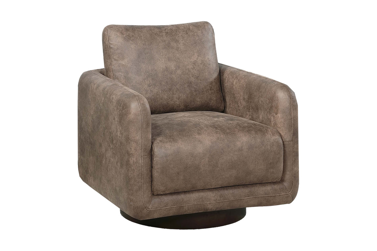 Swivel Chair - Auburn Leather-Like Fabric
