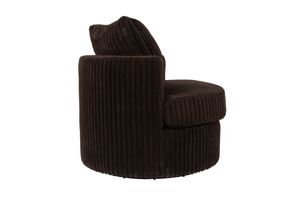 Swivel Chair - Chocolate Fur-Like Corduroy