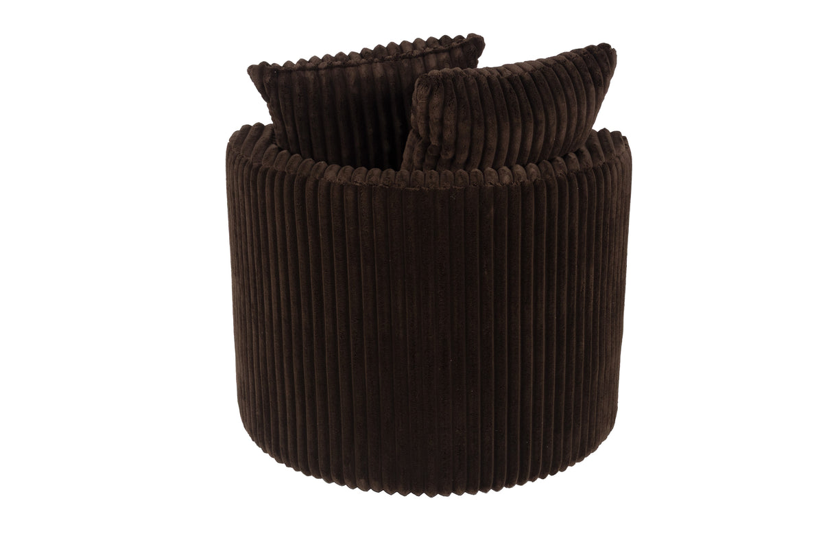 Swivel Chair - Chocolate Fur-Like Corduroy