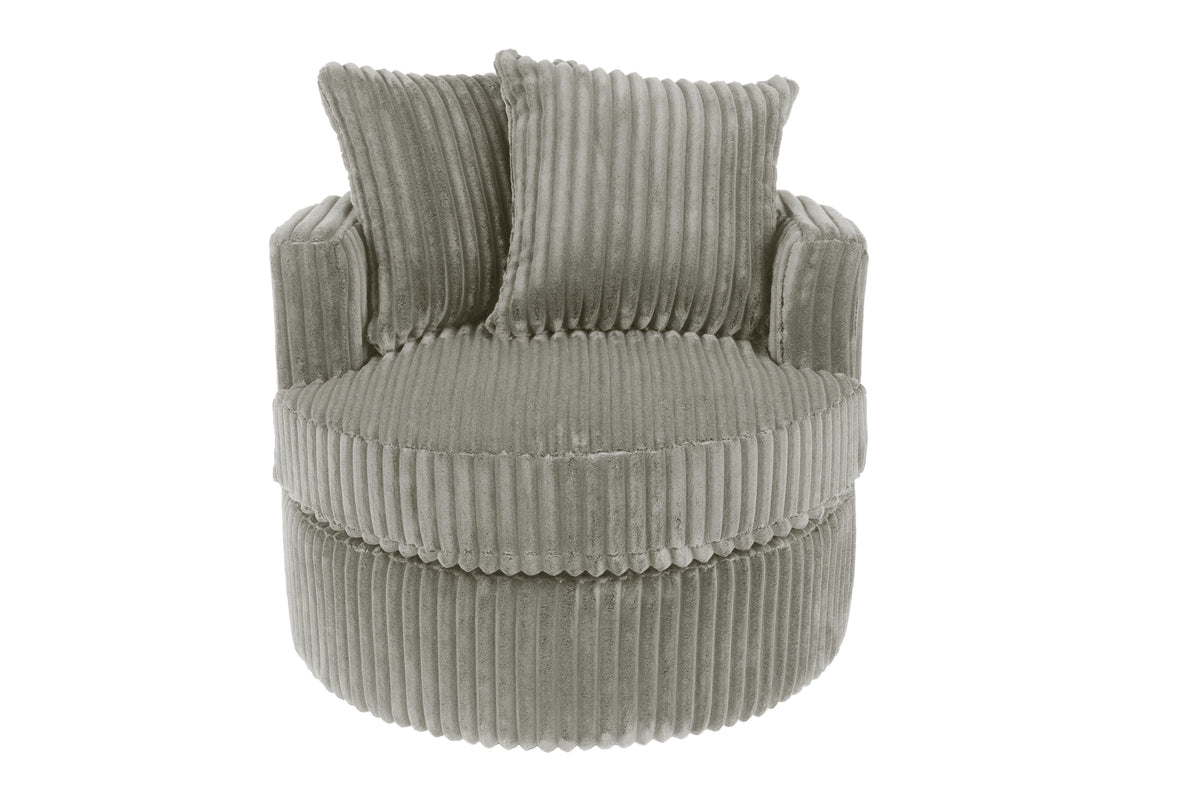 Swivel Chair - Smoke Fur-Like Corduroy