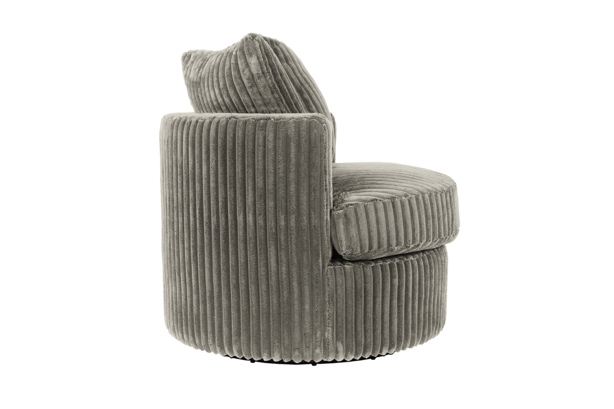 Swivel Chair - Smoke Fur-Like Corduroy