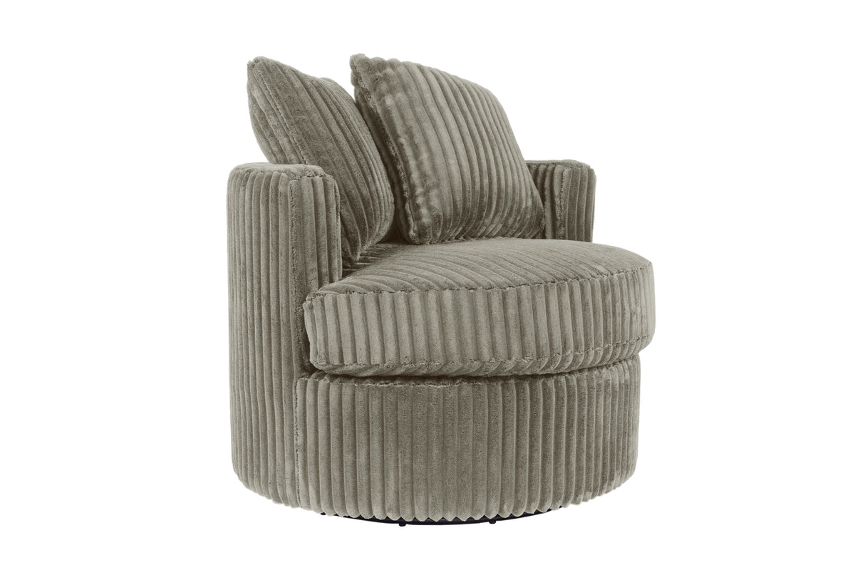 Swivel Chair - Smoke Fur-Like Corduroy
