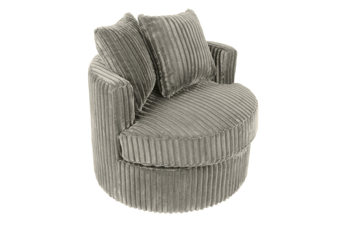 Swivel Chair - Smoke Fur-Like Corduroy