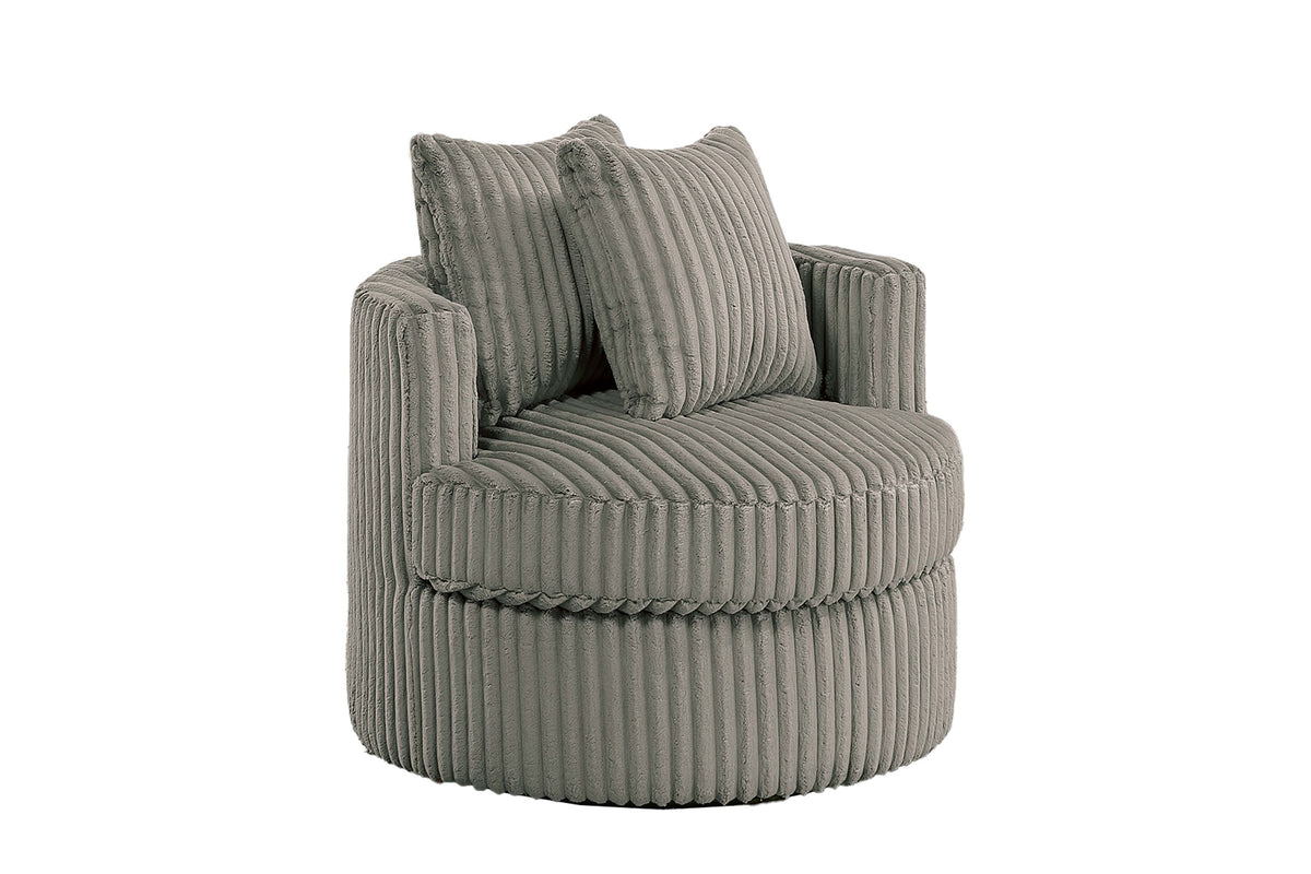Swivel Chair - Smoke Fur-Like Corduroy