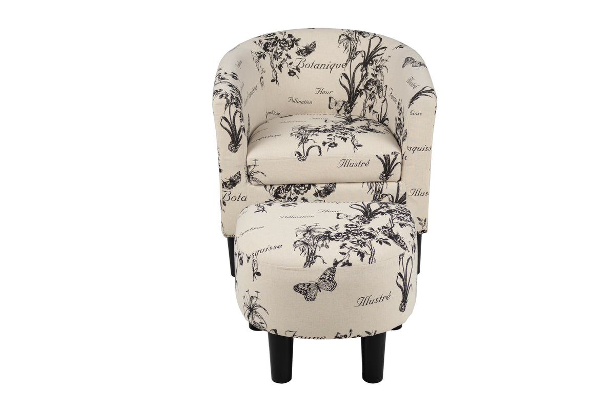 Accent Chair W/ Ottoman - Wording