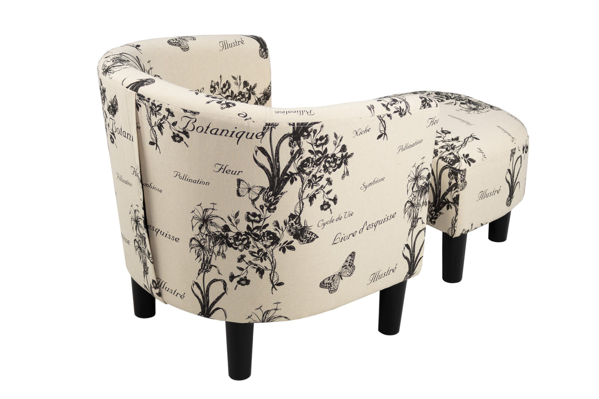 Accent Chair W/ Ottoman - Wording