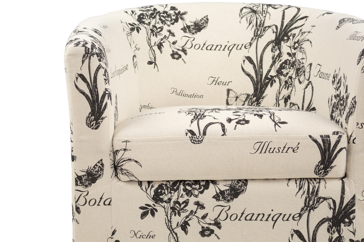 Accent Chair W/ Ottoman - Wording
