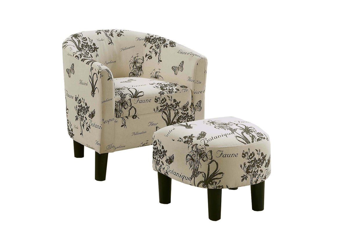 Accent Chair W/ Ottoman - Wording