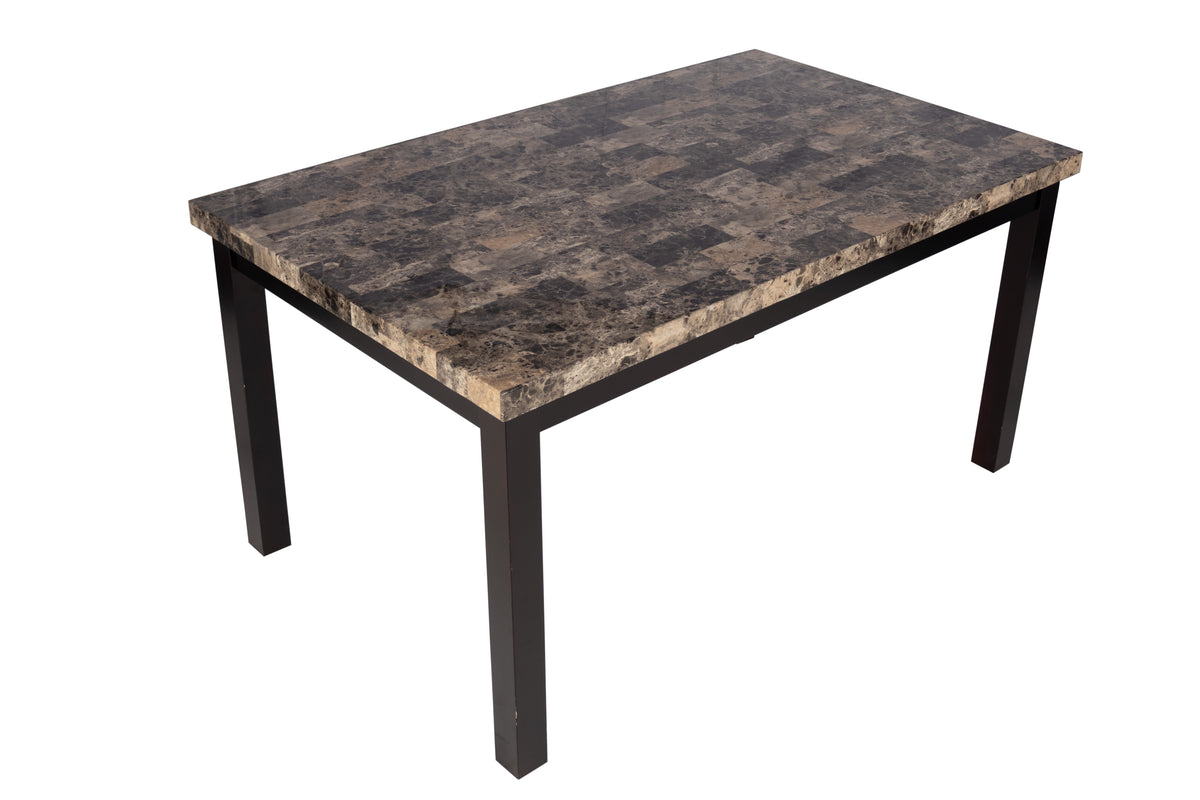 Faux Marble Dining Table 60" X 36" - Espresso