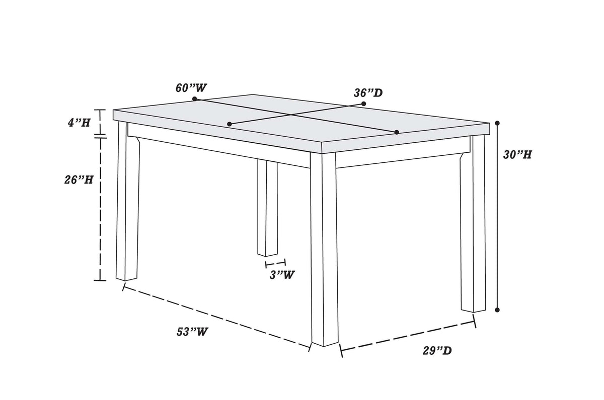 Faux Marble Dining Table 60" X 36" - Espresso