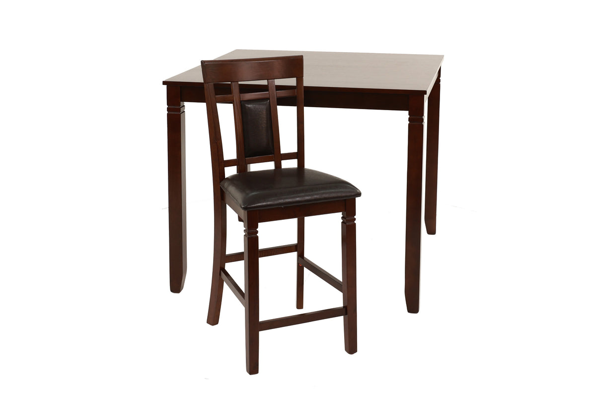 5-Pcs Counter Height Dining Set - Cherry Finish