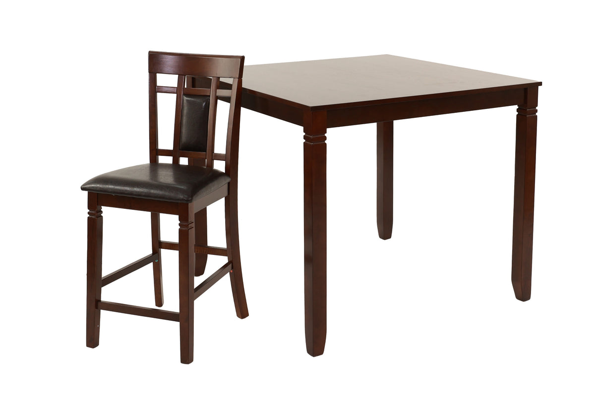 5-Pcs Counter Height Dining Set - Cherry Finish