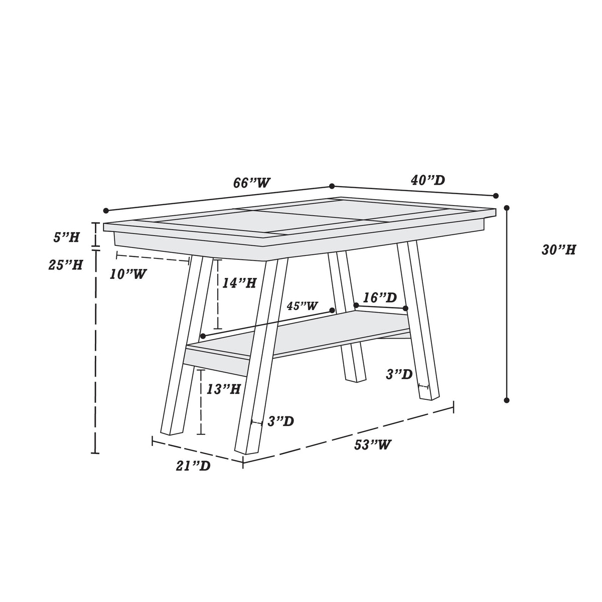 Counter Height Table - Walnut