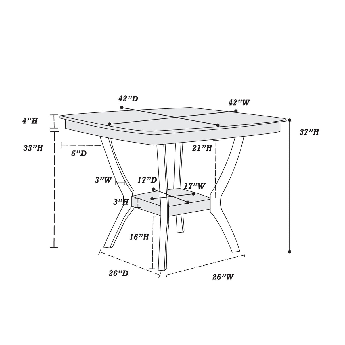 Counter Height Table - Espresso