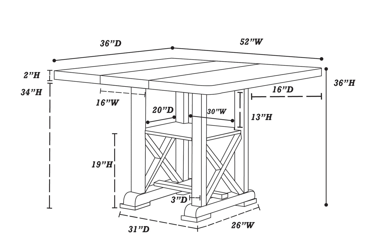 Counter Height Table - Cherry