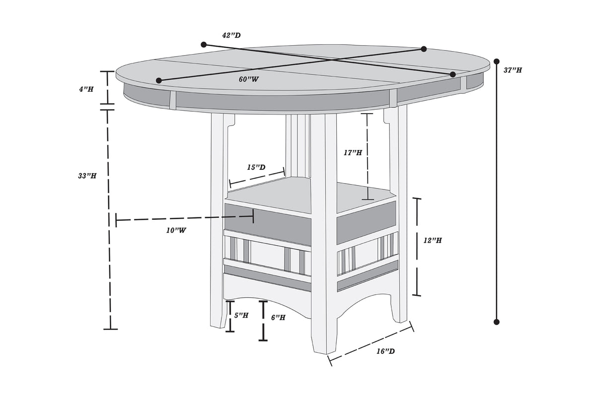 Counter Height Table - Grey