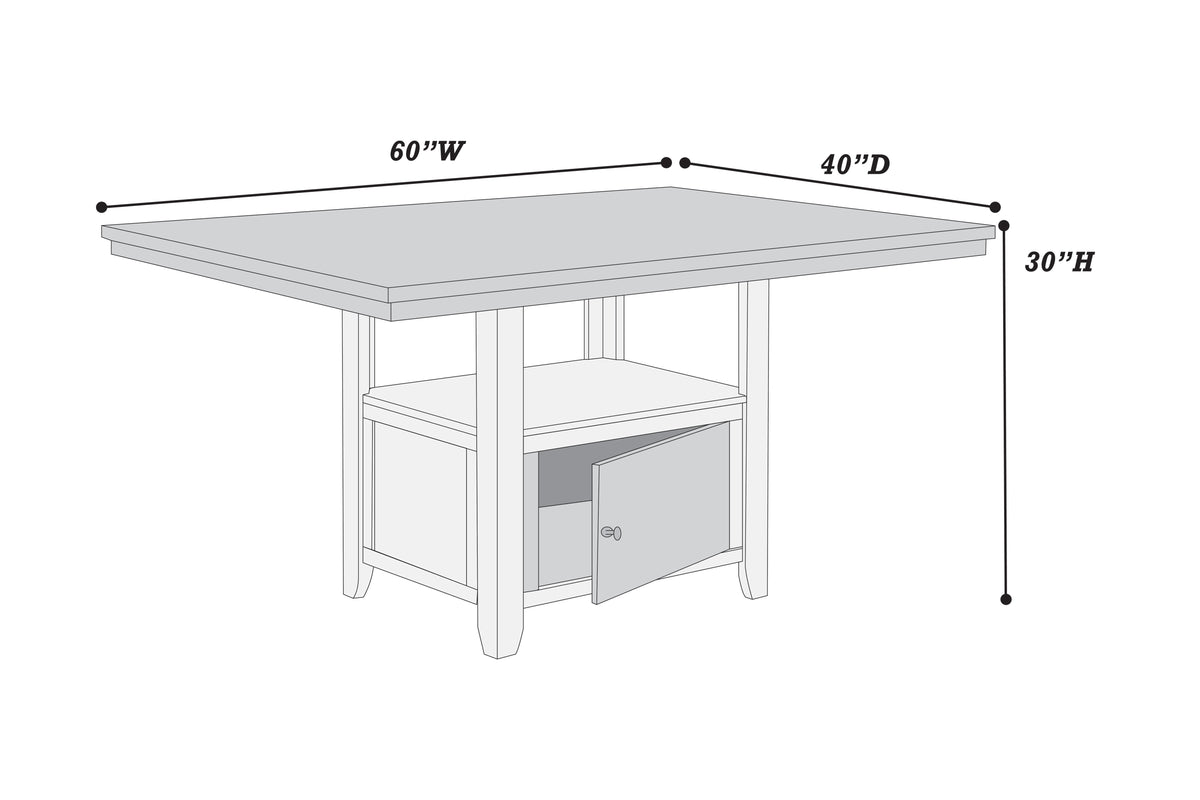 Dining Table W/Storage - Espresso