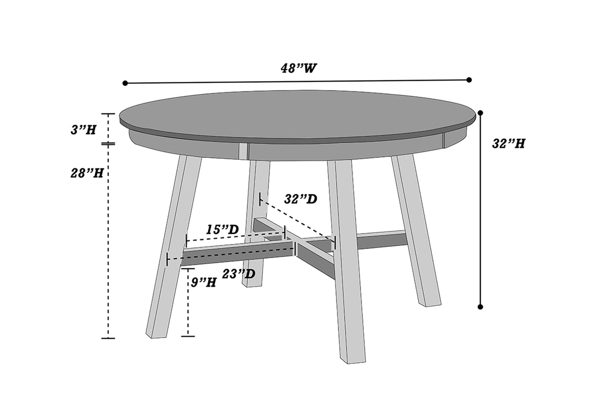 Dining Table - White + Grey