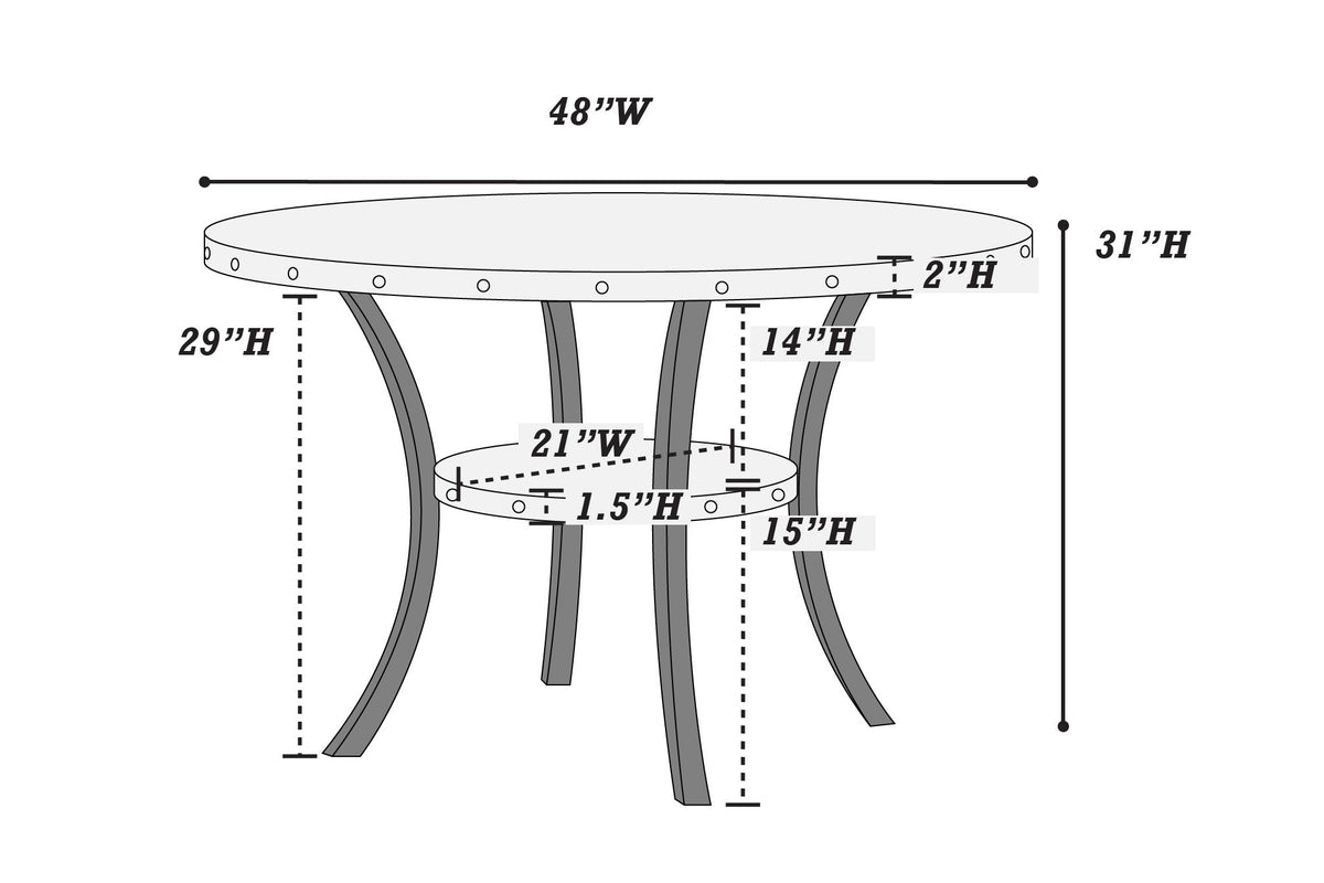 Dining Table - Black/Dark Oak Top