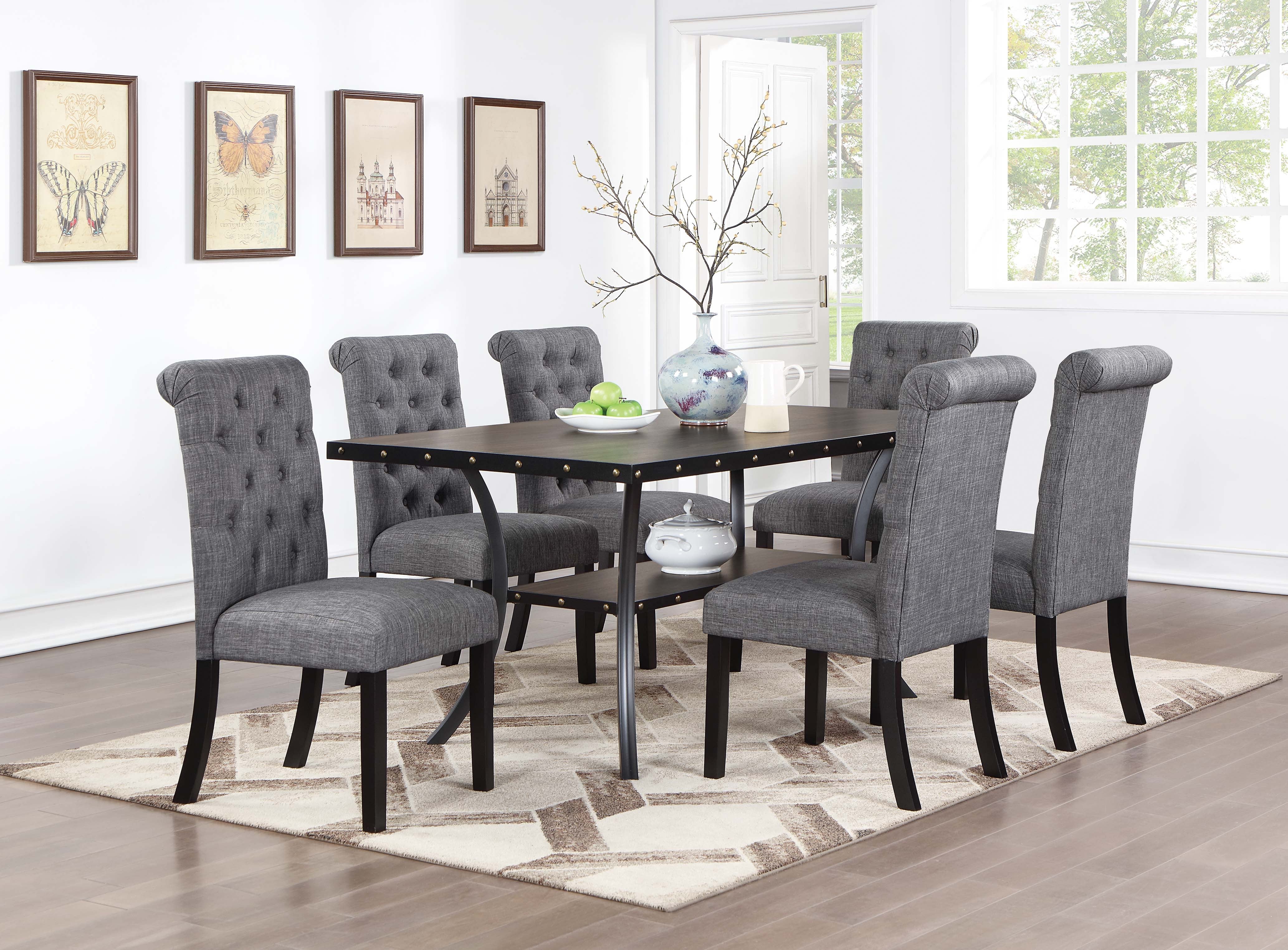 Dining Table - Black/Dark Oak Top