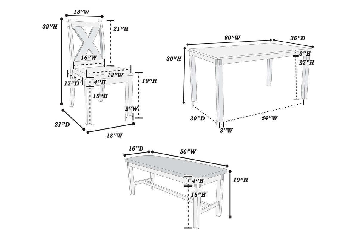 6-Pcs Dining Set - Grey