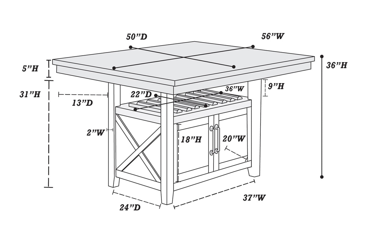 Counter Height Table - Espresso