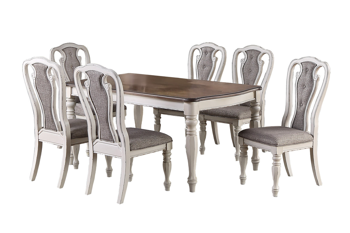 Dining Table - Antique White +Oak