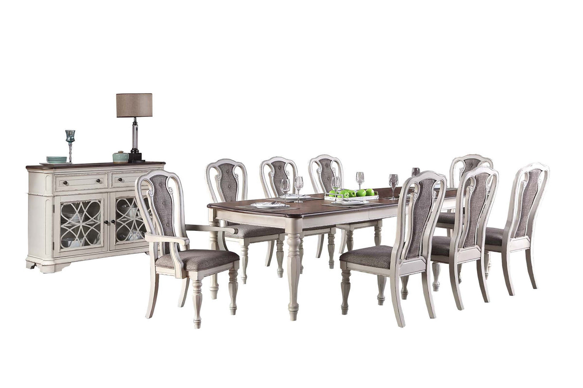 Dining Table - Antique White +Oak