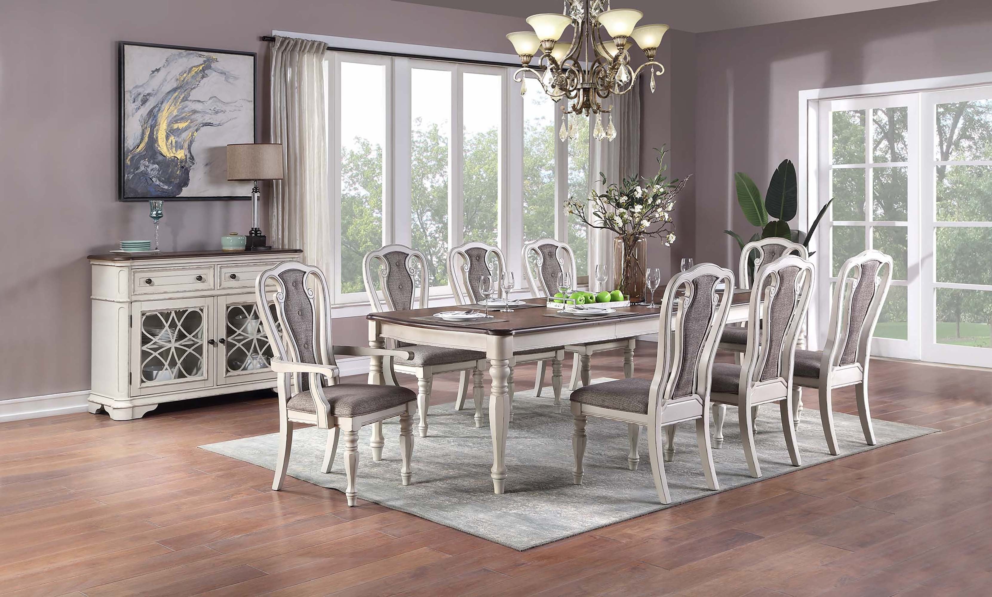 Dining Table - Antique White +Oak