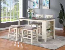 Load image into Gallery viewer, Counter Height Dining Table - White + Grey