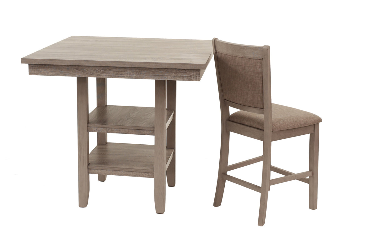 5-Pcs Counter Height Dining Set - Rustic Grey
