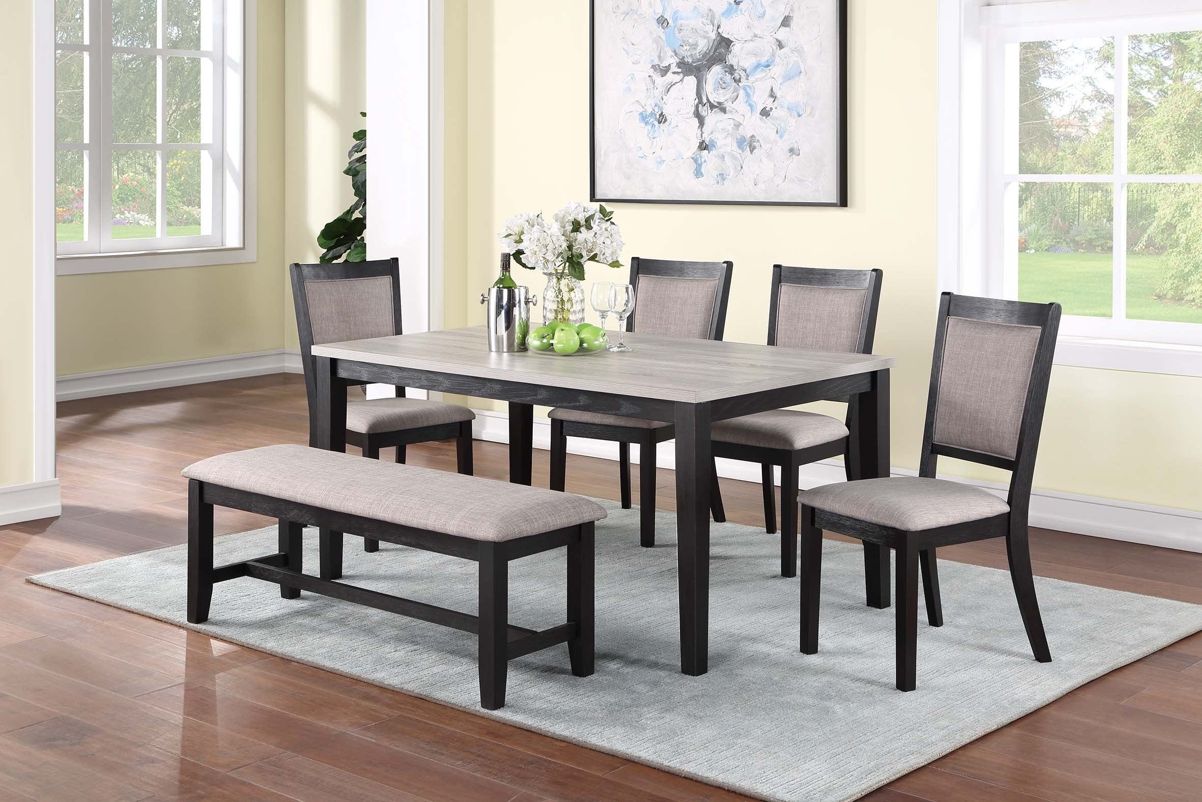6-Pcs Dining Set - Grey/Black