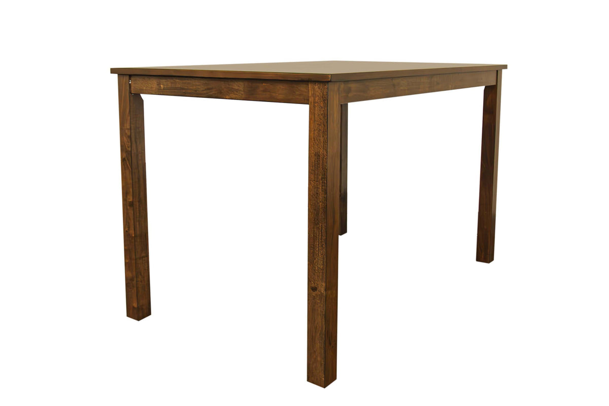 5-Pcs Dining Set - Beige Burlap / Dark Walnut Finish