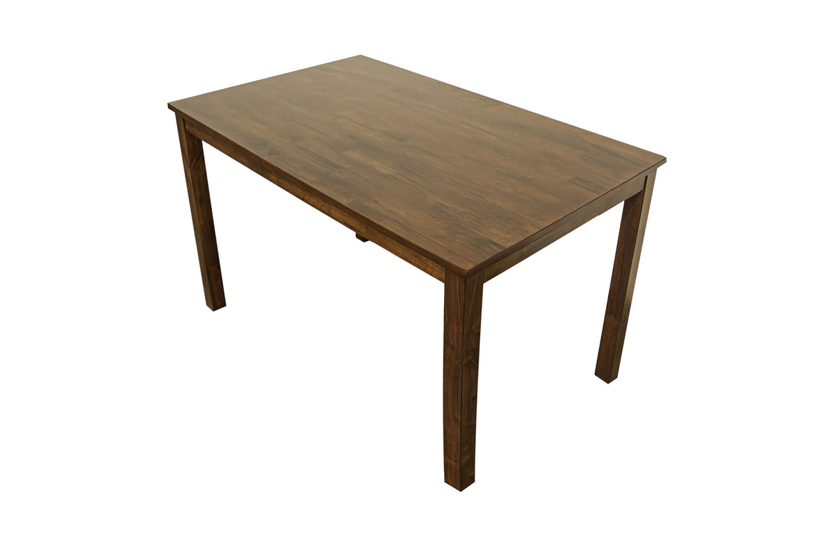 5-Pcs Dining Set - Beige Burlap / Dark Walnut Finish