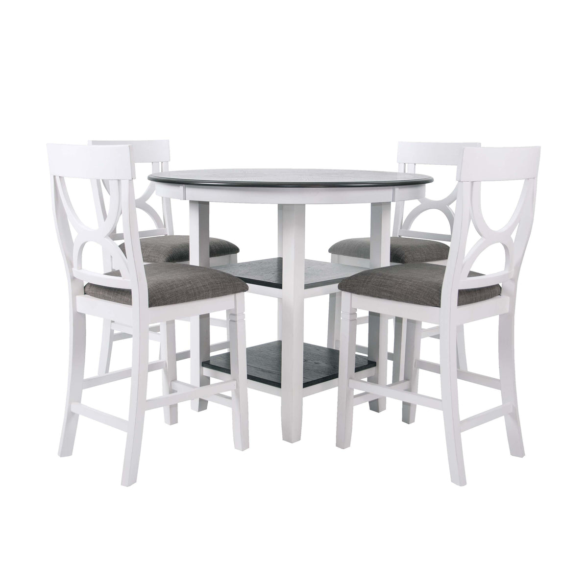 5-Pcs Counter High - White + Grey