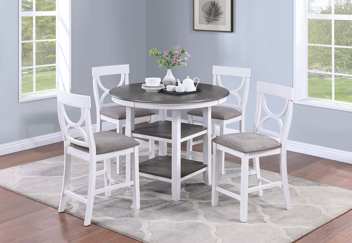 5-Pcs Counter High - White + Grey