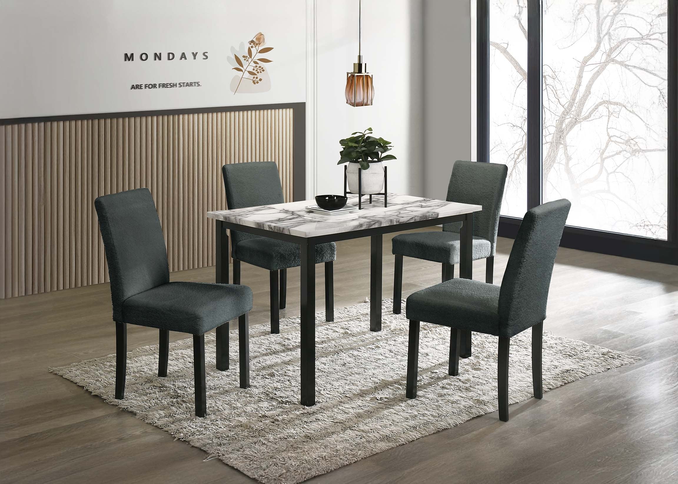 5-Pcs Dining Set - Black