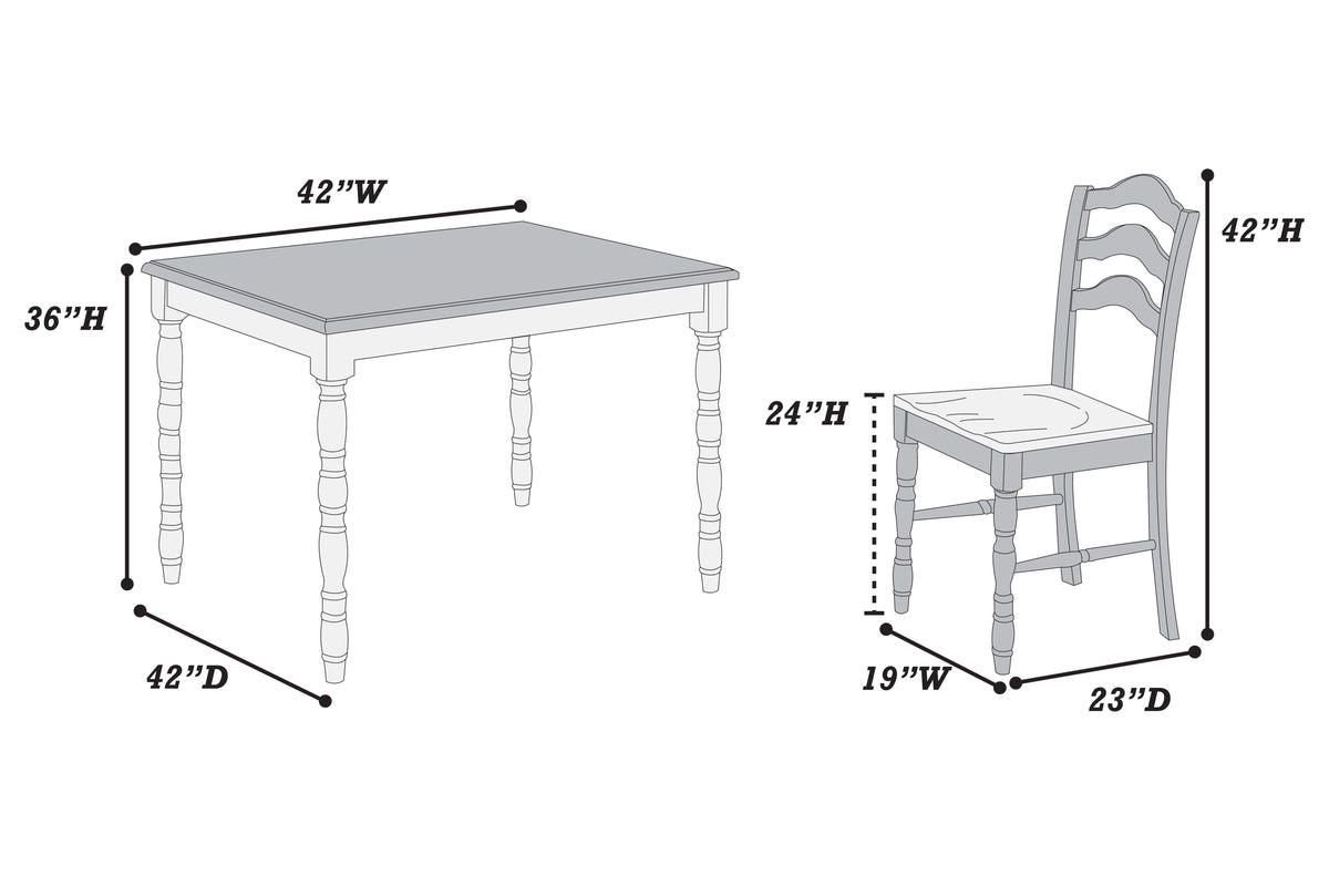 5-Pcs Counter Height Set - Gray