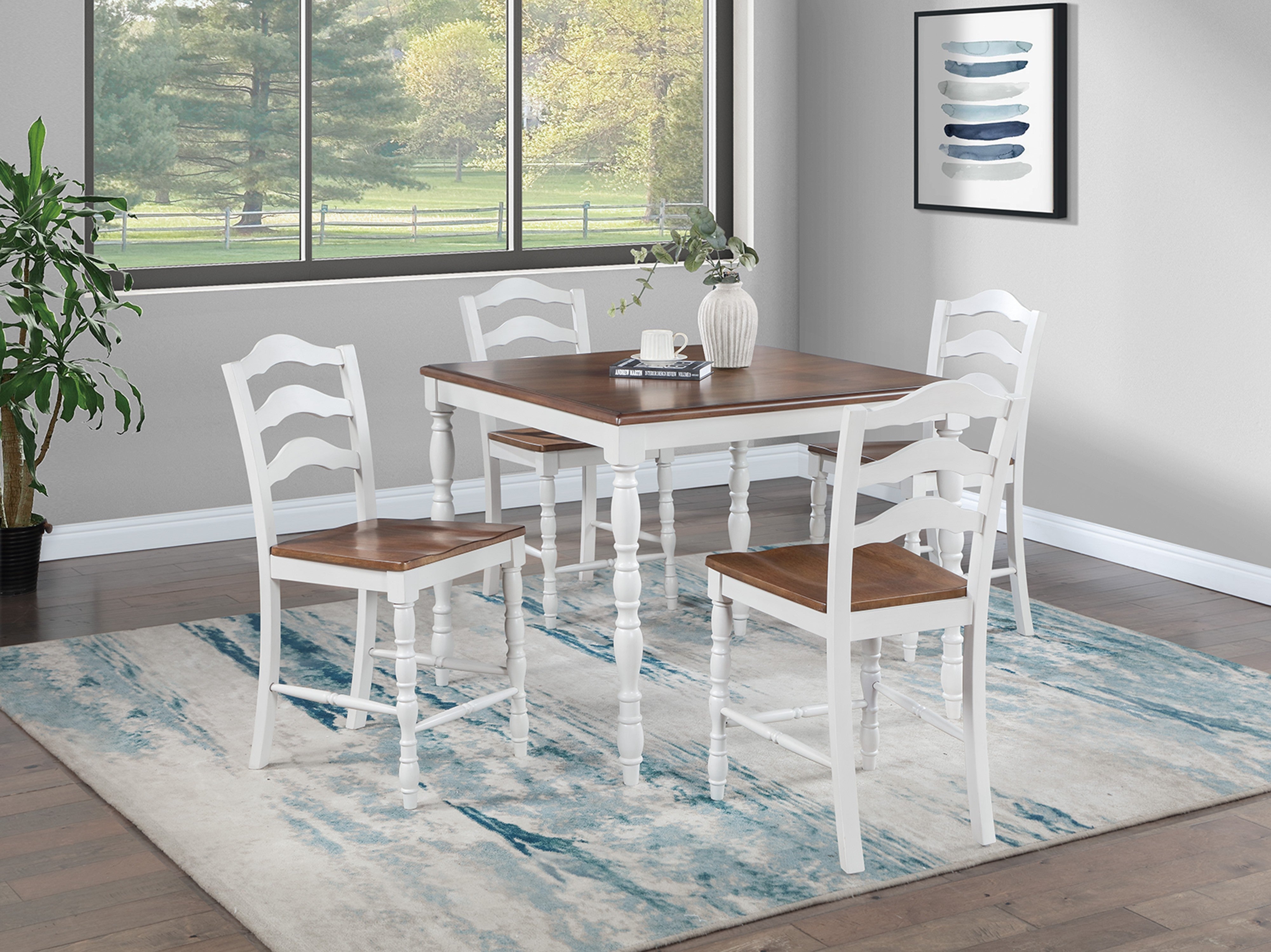 5-Pcs Counter Height Dining Set - Gray