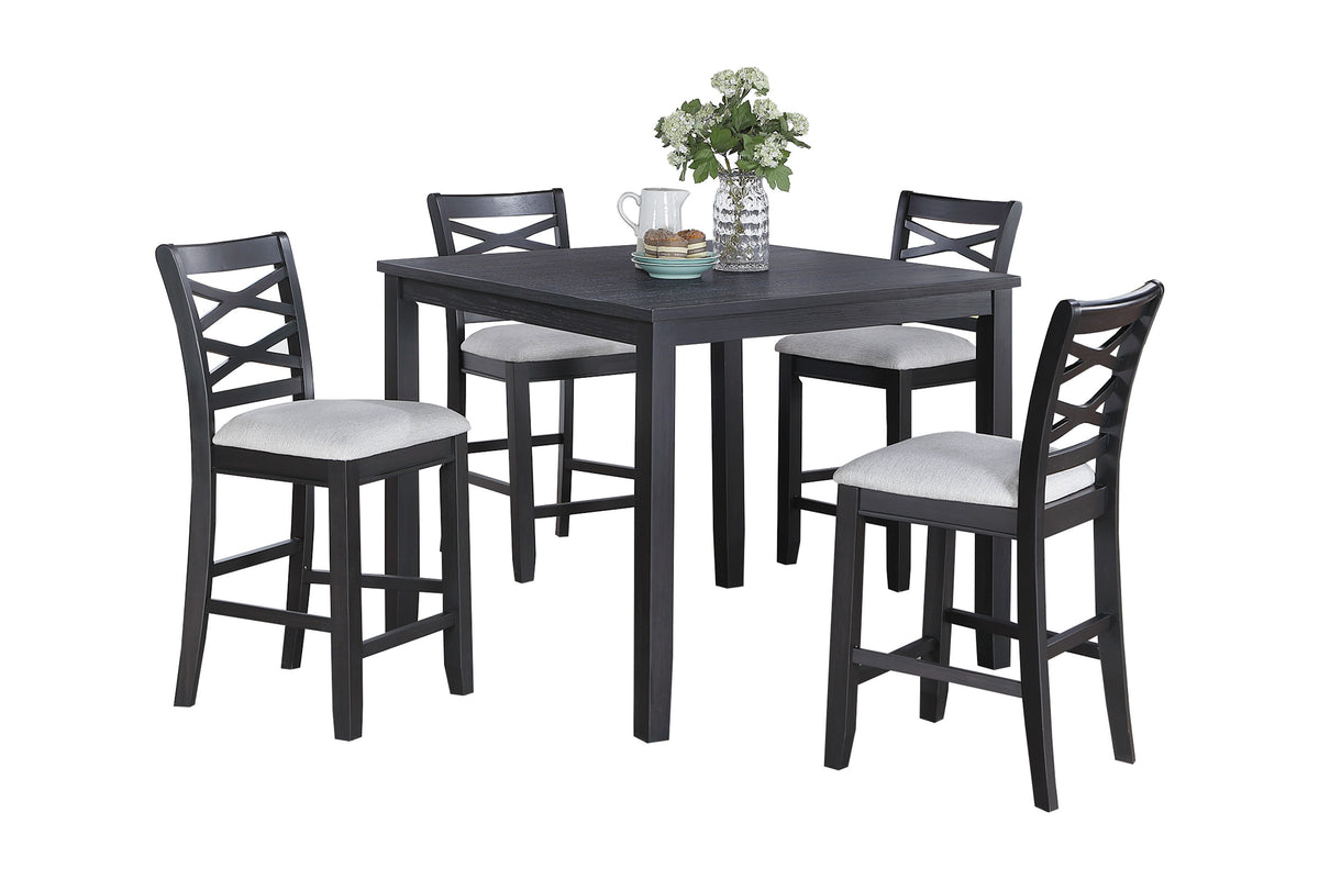 5-Pc Counter Height Dining Set - Charcoal