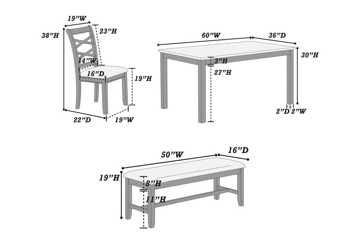 6-Pc Dining Set - Charcoal