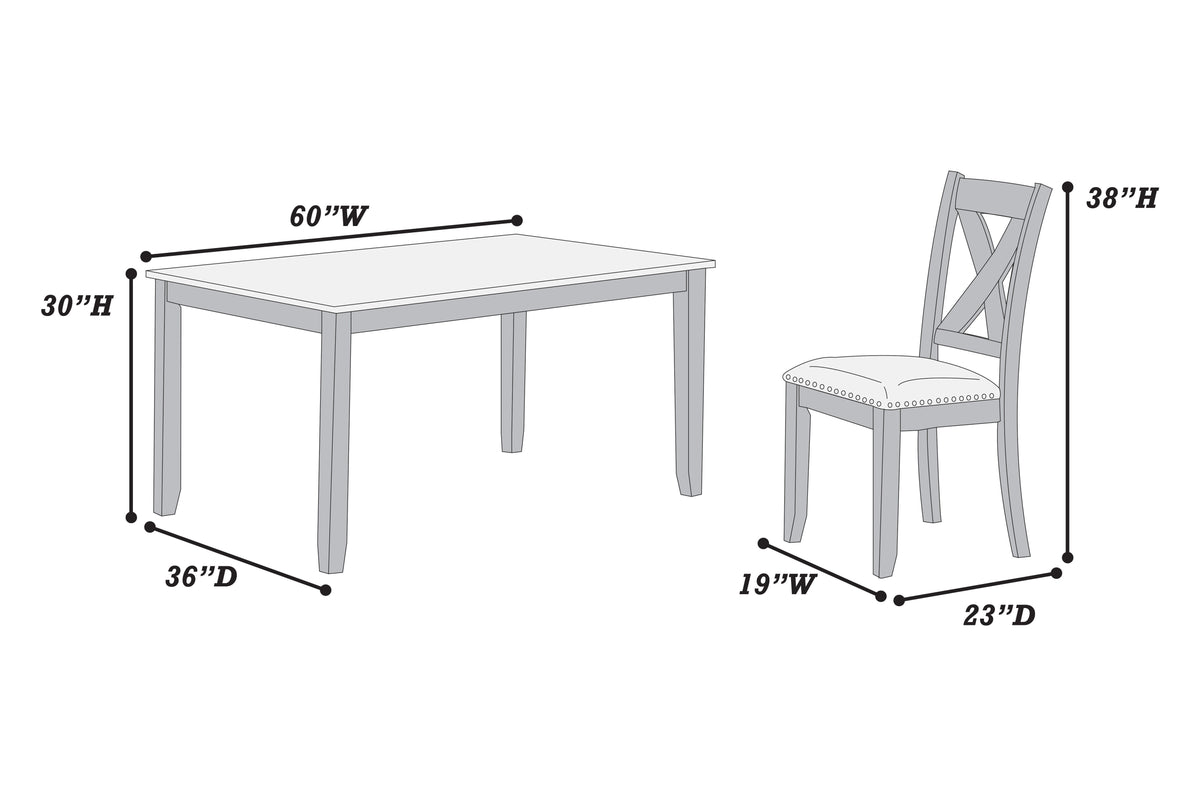 7-Pc Dining Set - Gray