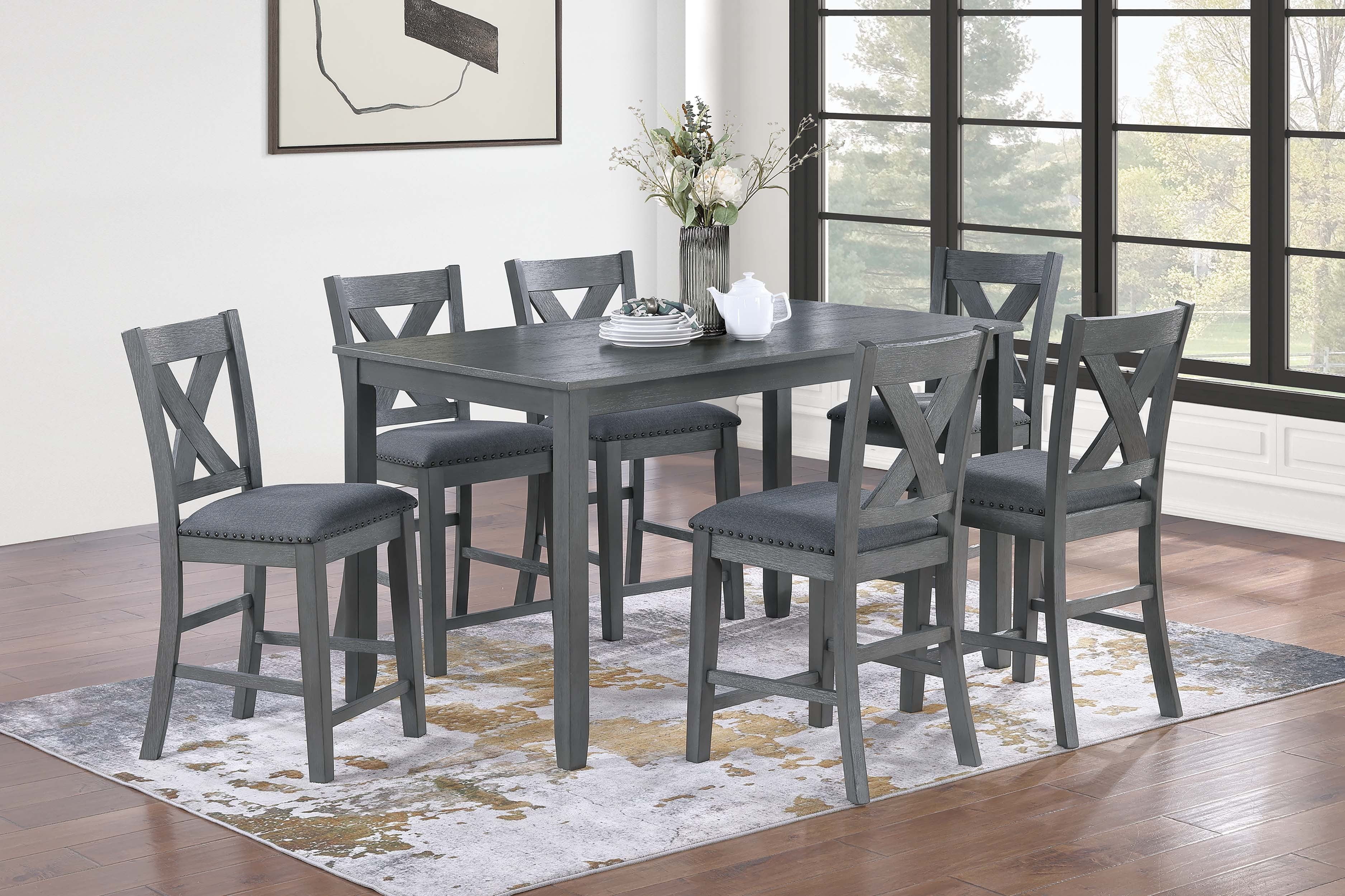 7-Piece Counter Height Dining Set - Walnut