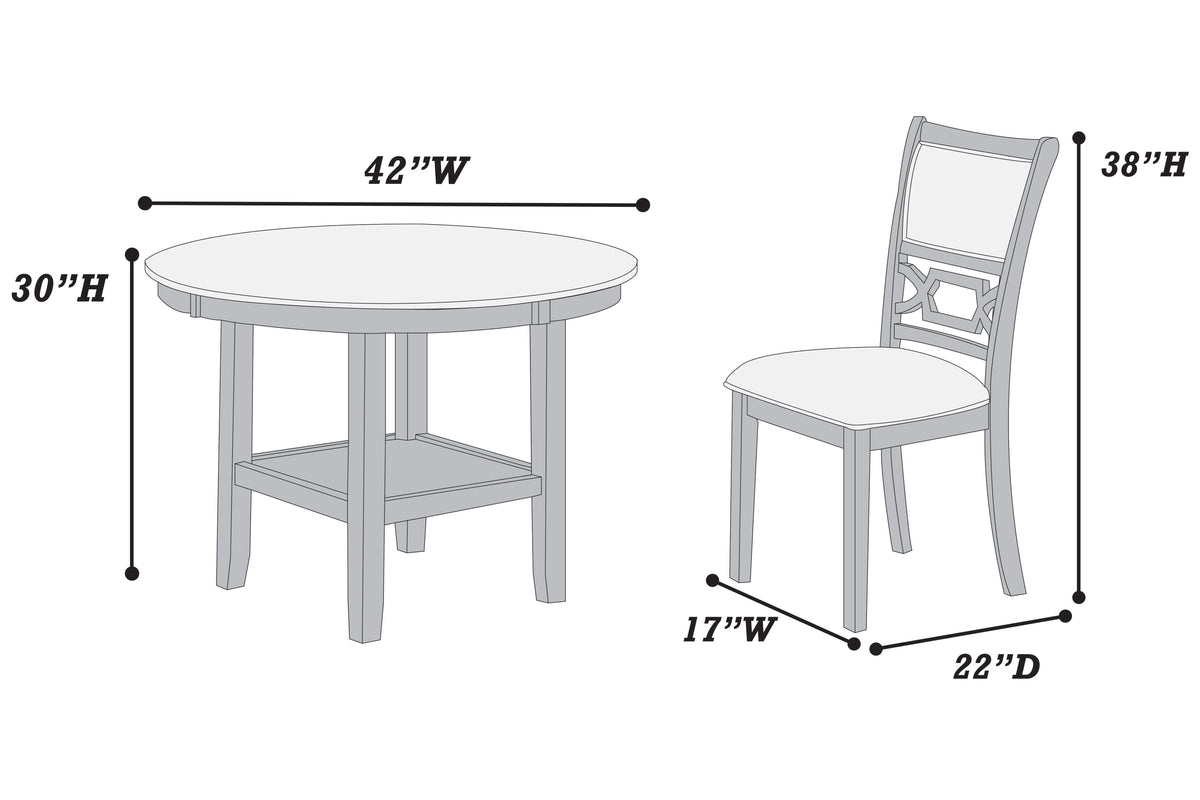5-Pc Dining Set - Gray