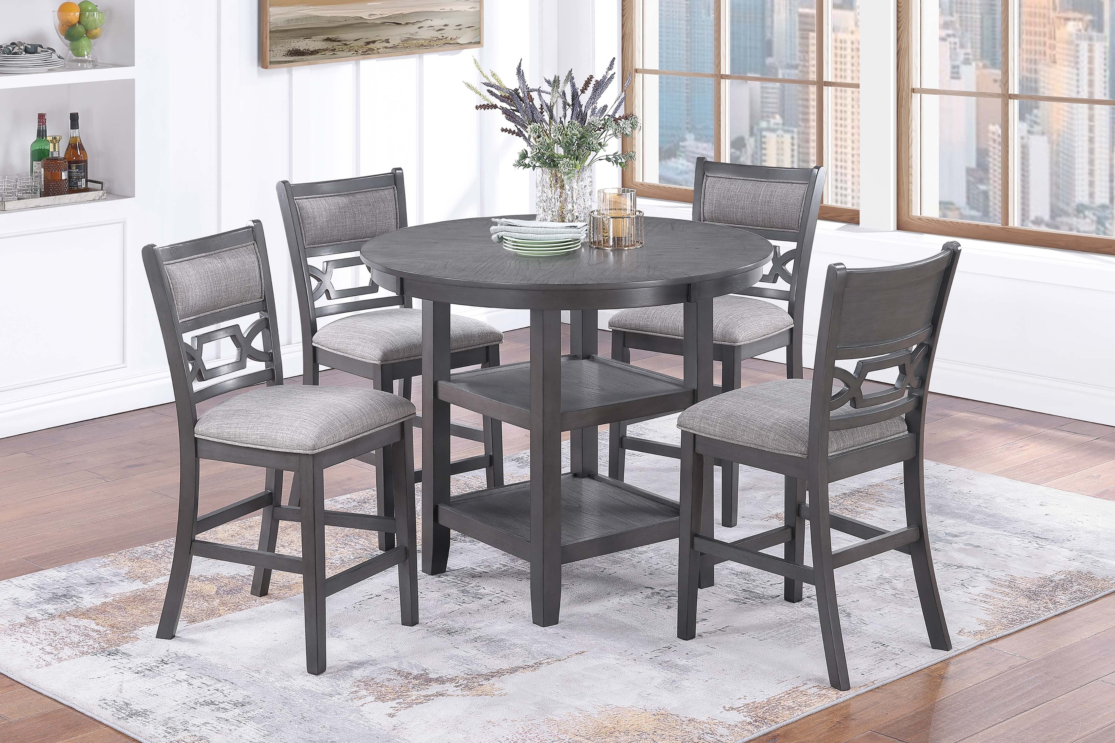 5-Piece Counter Height Table - Gray