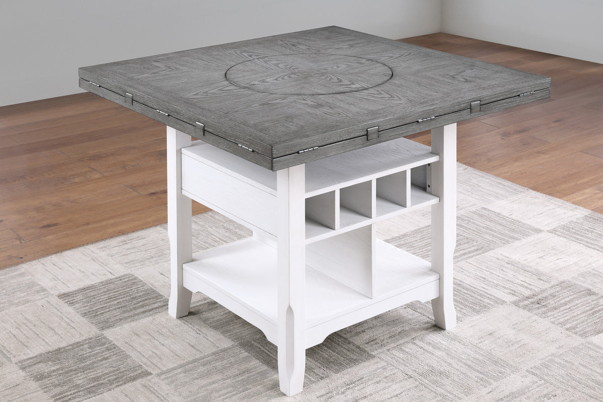 Counter Height Table - Gray+Antique White