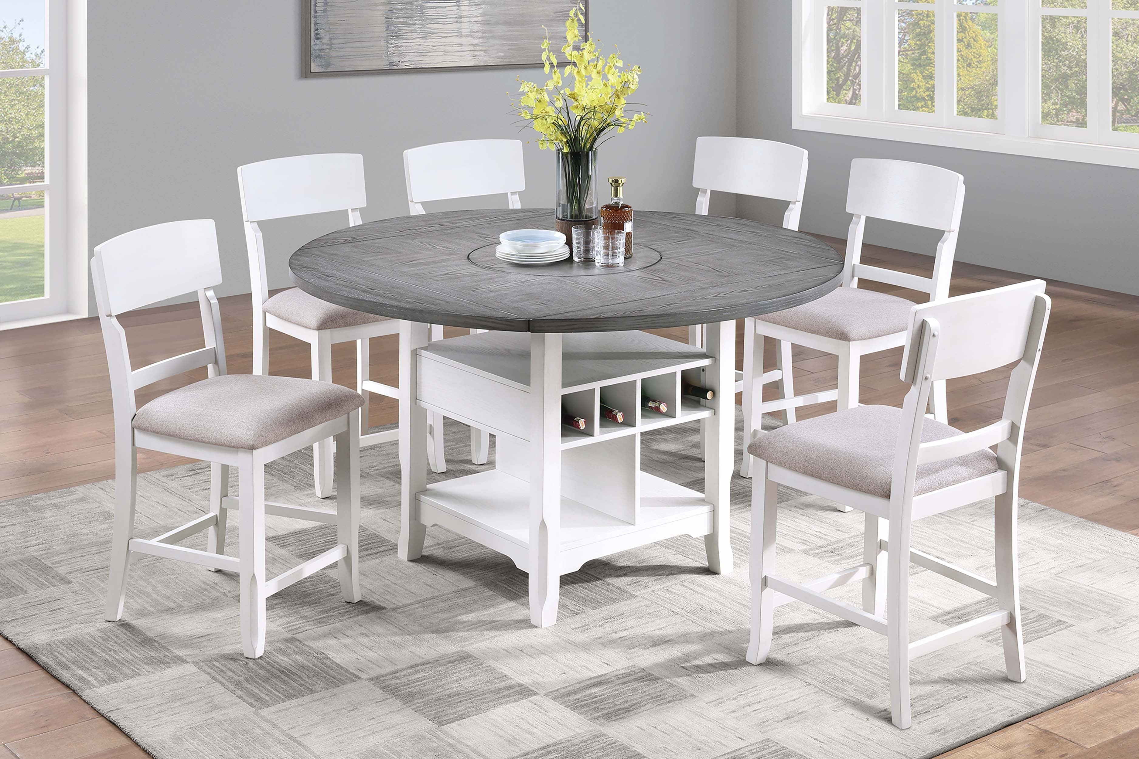 Counter Height Table - Gray+Antique White
