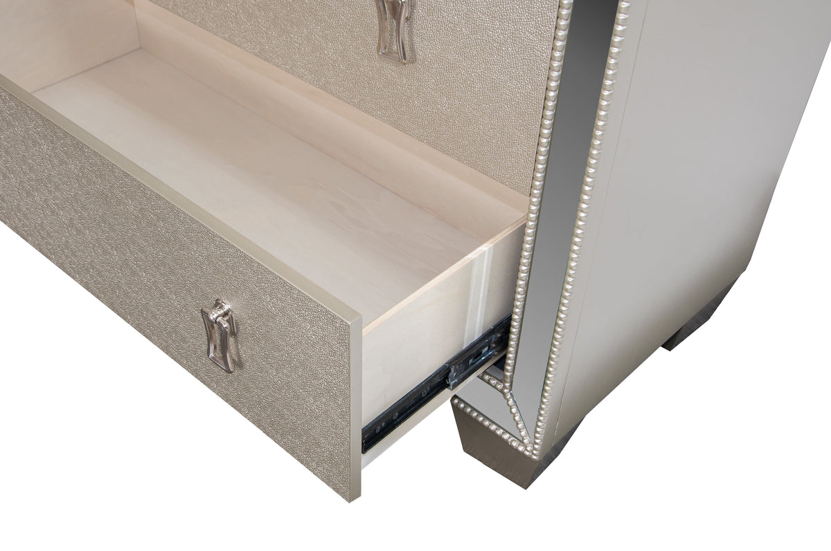 Chest W/Stainless Panel - Silver